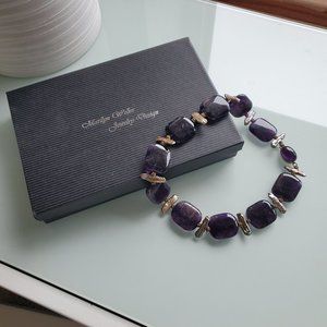 Marilyn Weller Jewelry Amethyst Purple Biwa Pearl Sterling Chunky Necklace